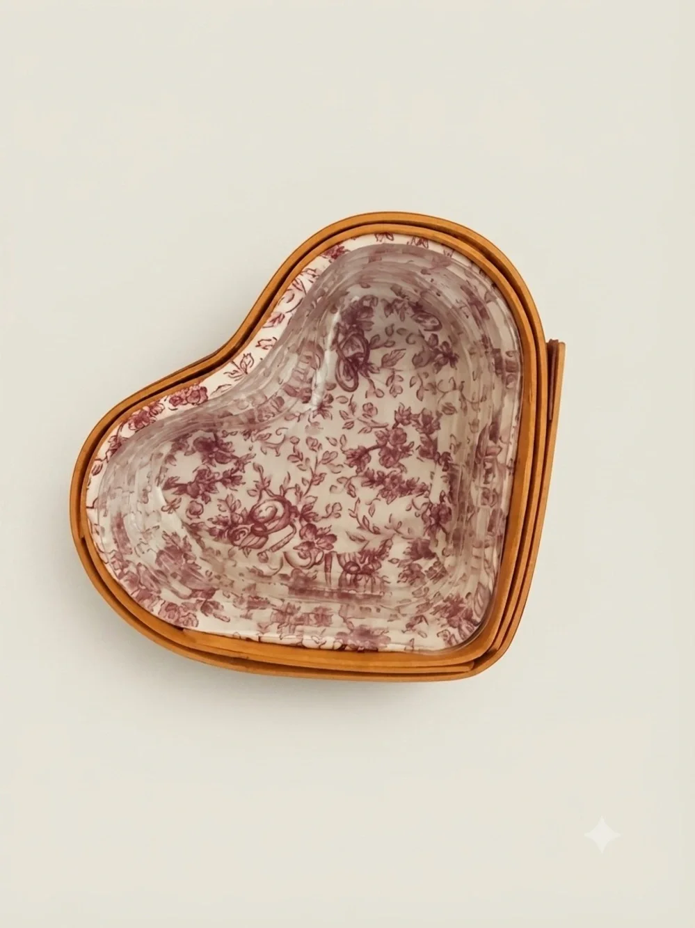 Longaberger Heart-Shaped Basket - 2000 Little Sweatheaet with Acc